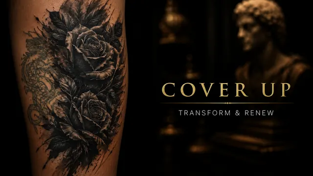 Cover-ups tattoo on a forearm, by a Puerto Vallarta tattoo artist