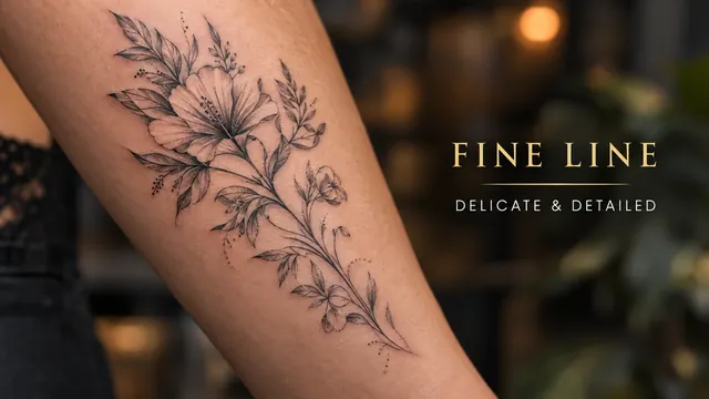 Fine Line tattoo on a forearm, by a Puerto Vallarta tattoo artist