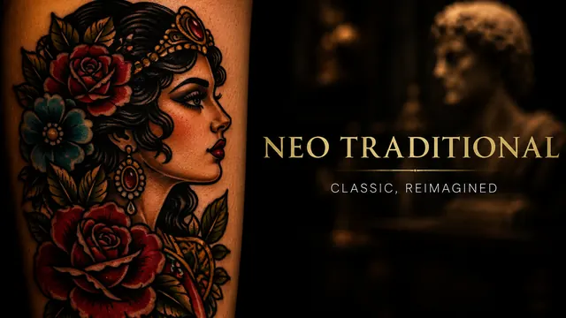 Neo Traditional tattoo on a forearm, by a Puerto Vallarta tattoo artist