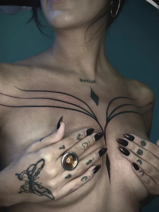 Fine Line tattoo by Christopher Gutierrez, Puerto Vallarta
