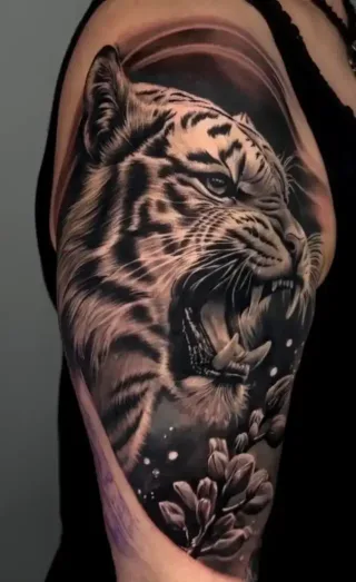 Black & Grey tattoo by Diego at Sample Tattoo Shop, Puerto Vallarta
