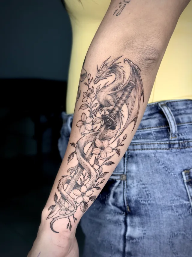 Fine Line tattoo by Christopher Gutierrez, Puerto Vallarta