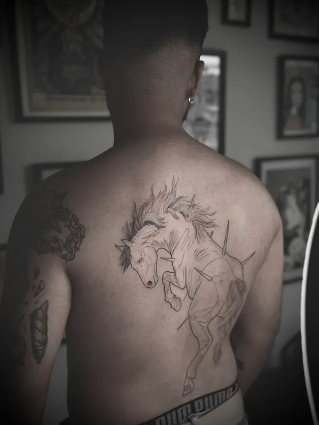 Fine Line tattoo by Christopher Gutierrez, Puerto Vallarta