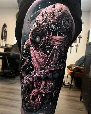 Black & Grey tattoo by Diego at Sample Tattoo Shop, Puerto Vallarta