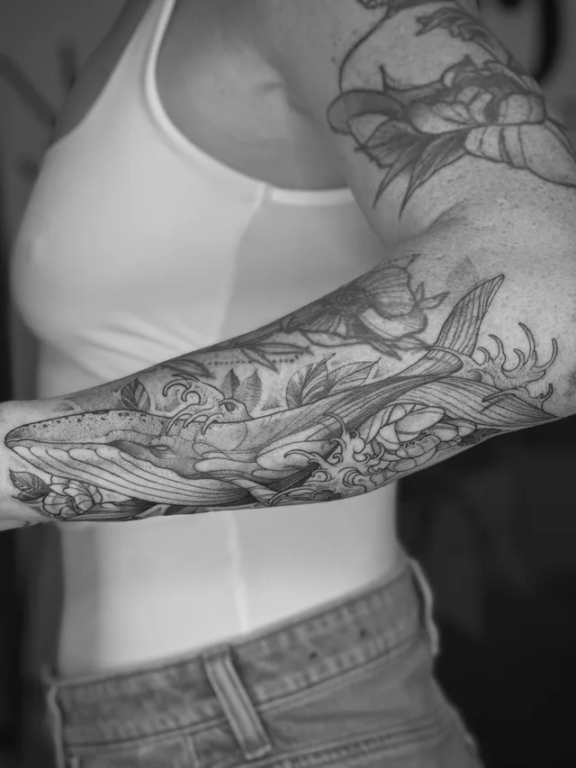 Fine Line tattoo by Christopher Gutierrez, Puerto Vallarta