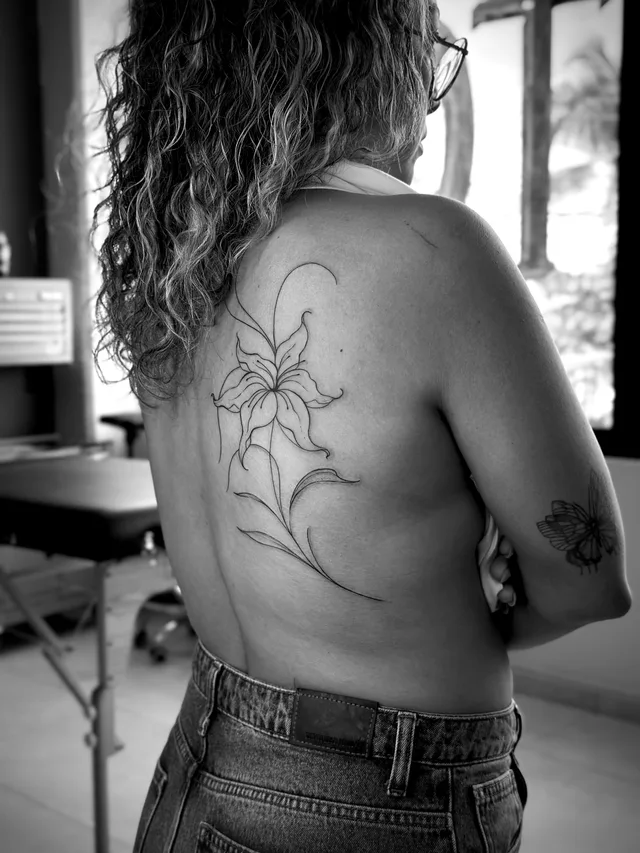 Fine Line tattoo by Christopher Gutierrez, Puerto Vallarta