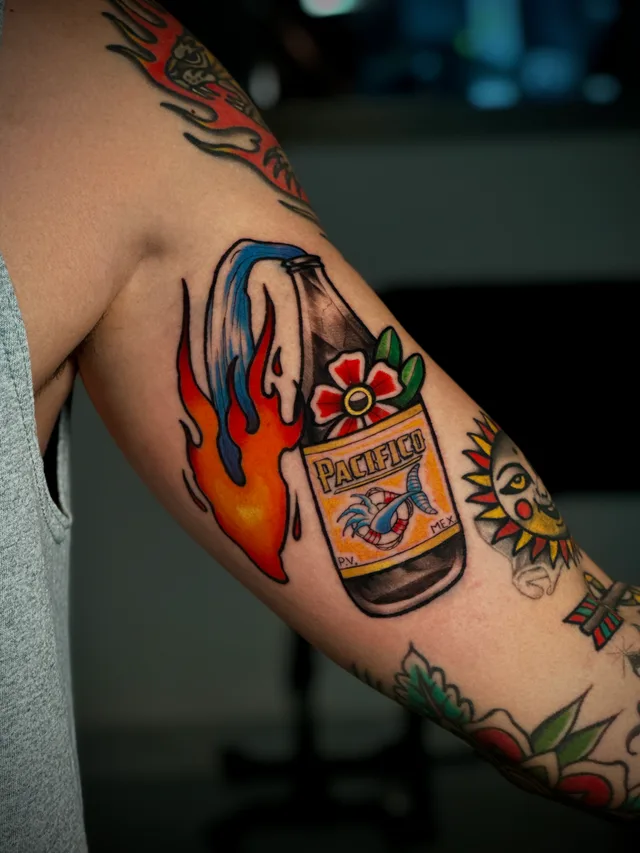 Fine Line tattoo by Christopher Gutierrez, Puerto Vallarta